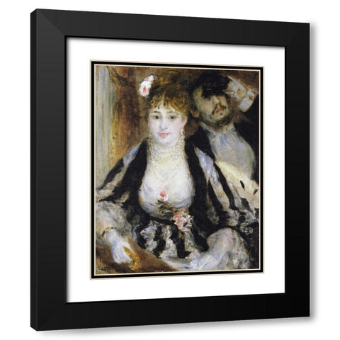 The Theatre Box - La Loge Black Modern Wood Framed Art Print with Double Matting by Renoir, Pierre-Auguste