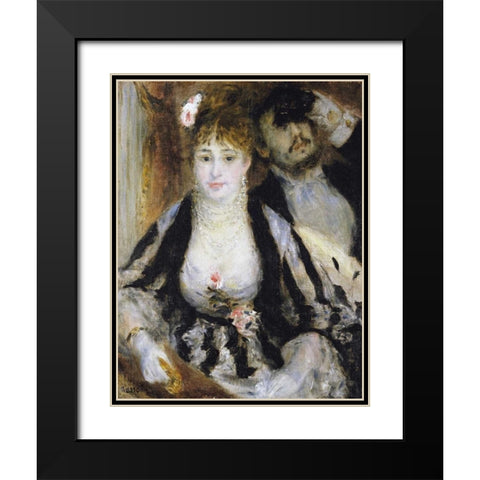 The Theatre Box - La Loge Black Modern Wood Framed Art Print with Double Matting by Renoir, Pierre-Auguste