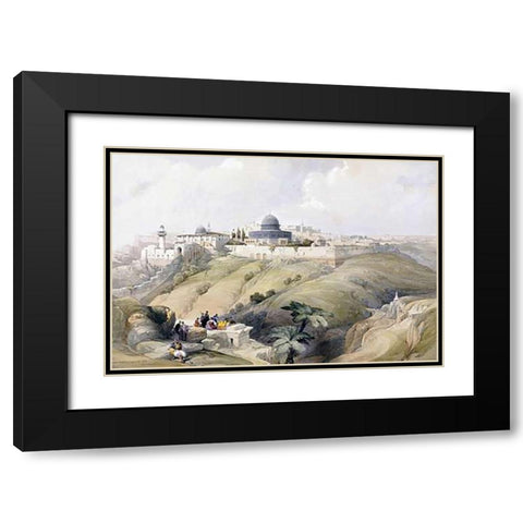 View of Jerusalem Black Modern Wood Framed Art Print with Double Matting by Roberts, David
