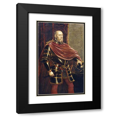 Portrait of Tommaso Contarini Black Modern Wood Framed Art Print with Double Matting by Robusti, Jacopo