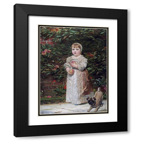 Peaches Black Modern Wood Framed Art Print with Double Matting by Sant, James