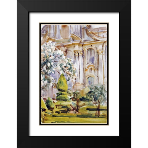 Palace and Gardens, Spain Black Modern Wood Framed Art Print with Double Matting by Sargent, John Singer