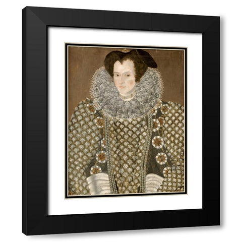 Portrait of a Lady Black Modern Wood Framed Art Print with Double Matting by Segar, Sir William