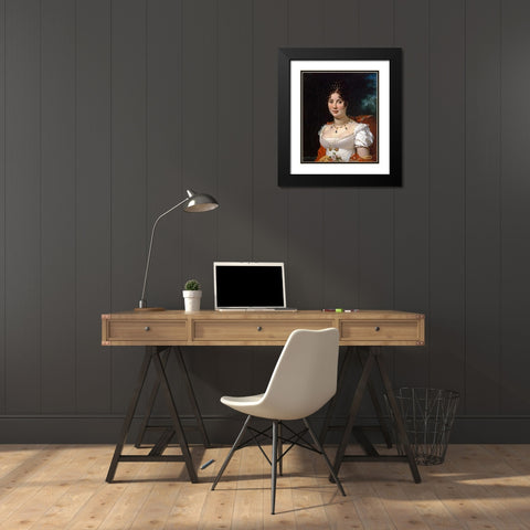 Portrait of a Lady Black Modern Wood Framed Art Print with Double Matting by Simon, Francois Pascal