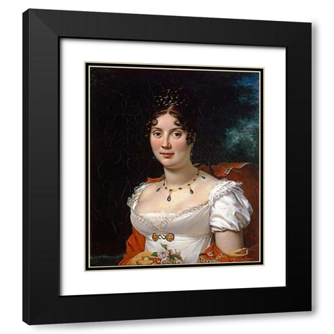 Portrait of a Lady Black Modern Wood Framed Art Print with Double Matting by Simon, Francois Pascal