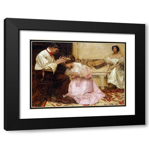 The Two Crowns Black Modern Wood Framed Art Print with Double Matting by Sims, Charles