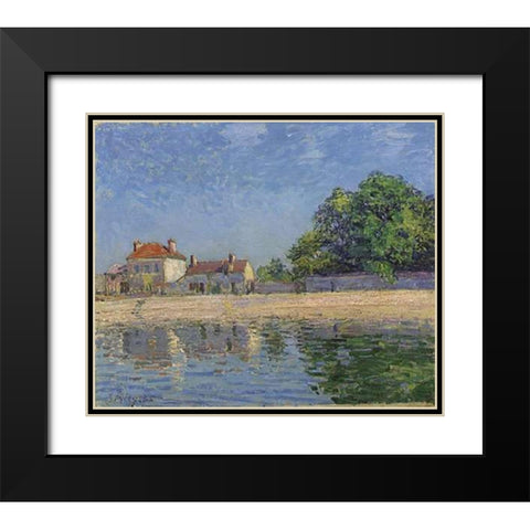 Bords Du Loing, Saint-Mammes Black Modern Wood Framed Art Print with Double Matting by Sisley, Alfred