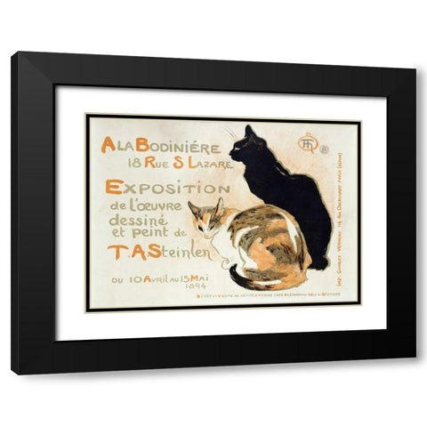 A La Bodiniere Black Modern Wood Framed Art Print with Double Matting by Steinlen, Theophile