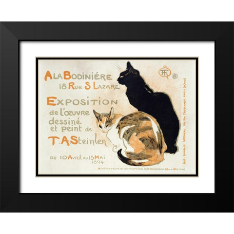 A La Bodiniere Black Modern Wood Framed Art Print with Double Matting by Steinlen, Theophile