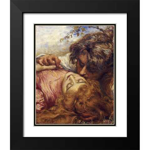 The Kiss Black Modern Wood Framed Art Print with Double Matting by Stock, Henry John