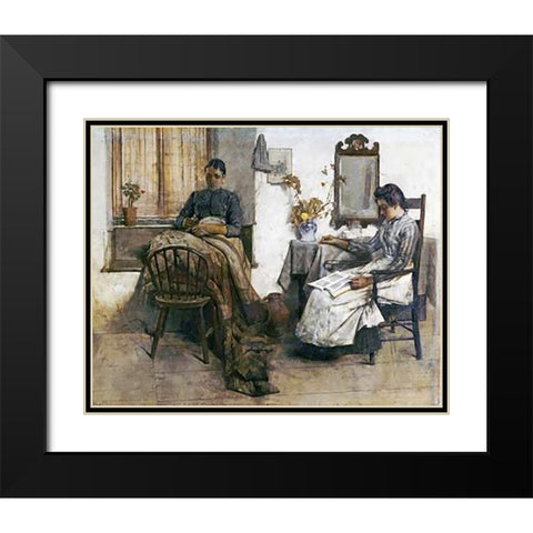 Quiet Moments Black Modern Wood Framed Art Print with Double Matting by Tayler, Albert Chevallier