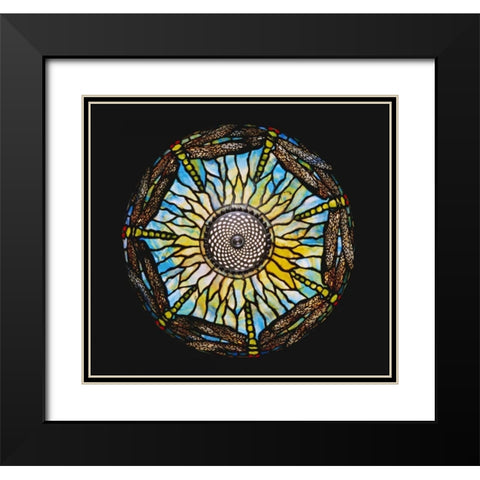 A Detail From a Rare Dragonfly Black Modern Wood Framed Art Print with Double Matting by Tiffany Studios
