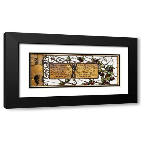 Enameled Favrile Glass Window Black Modern Wood Framed Art Print with Double Matting by Tiffany Studios