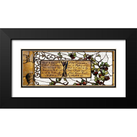 Enameled Favrile Glass Window Black Modern Wood Framed Art Print with Double Matting by Tiffany Studios