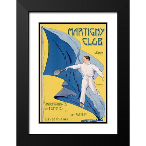 Martigny Club Black Modern Wood Framed Art Print with Double Matting by Tremblay, M.