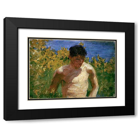 Johnny Jackett Black Modern Wood Framed Art Print with Double Matting by Tuke, Henry Scott