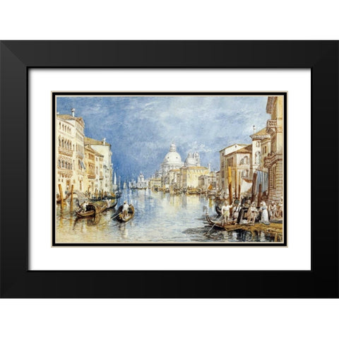 The Grand Canal, Venice Black Modern Wood Framed Art Print with Double Matting by Turner, Joseph M.W.