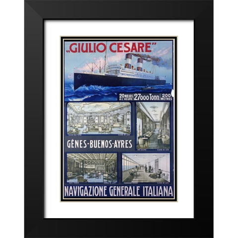Navigazione Generale Italiana, Giulio Cesare Black Modern Wood Framed Art Print with Double Matting by Unknown