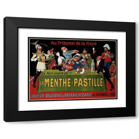 La Menthe-Pastille Black Modern Wood Framed Art Print with Double Matting by Unknown