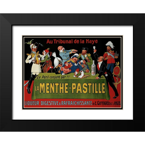 La Menthe-Pastille Black Modern Wood Framed Art Print with Double Matting by Unknown