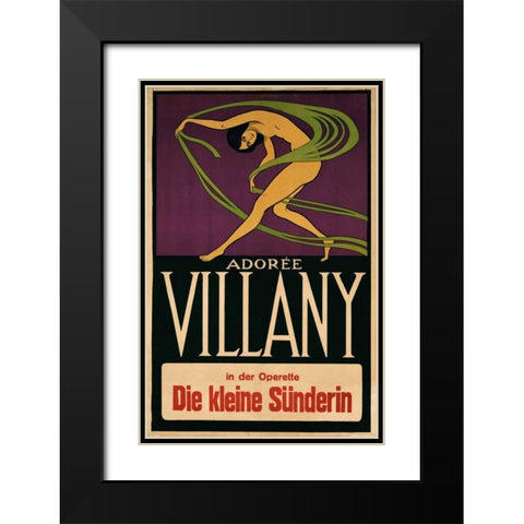 Villany Black Modern Wood Framed Art Print with Double Matting by Unknown