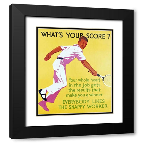 Whats Your Score Black Modern Wood Framed Art Print with Double Matting by Unknown