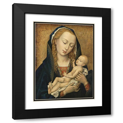 Virgin and Child Black Modern Wood Framed Art Print with Double Matting by Van Der Weyden, Rogier