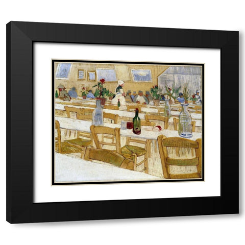 A Restaurant Interior Black Modern Wood Framed Art Print with Double Matting by Van Gogh, Vincent