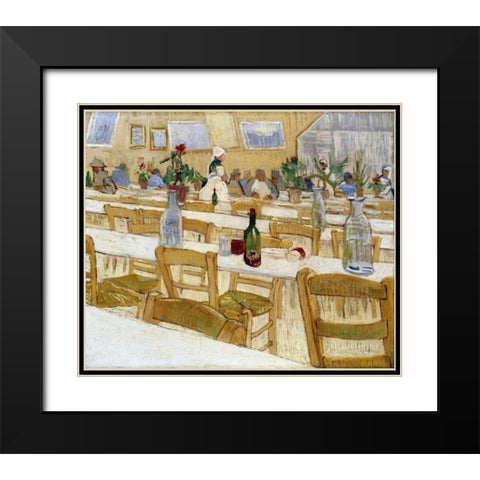 A Restaurant Interior Black Modern Wood Framed Art Print with Double Matting by Van Gogh, Vincent