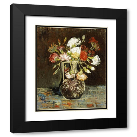 Bouquet De Fleurs Black Modern Wood Framed Art Print with Double Matting by Van Gogh, Vincent