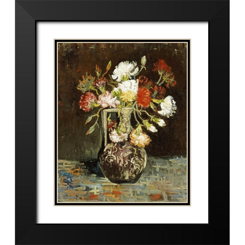 Bouquet De Fleurs Black Modern Wood Framed Art Print with Double Matting by Van Gogh, Vincent