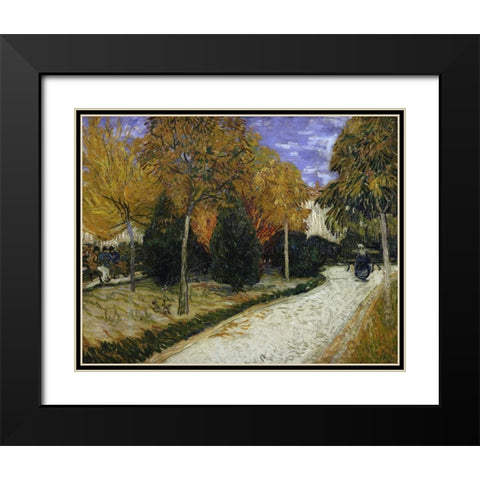 The Public Garden Black Modern Wood Framed Art Print with Double Matting by Van Gogh, Vincent