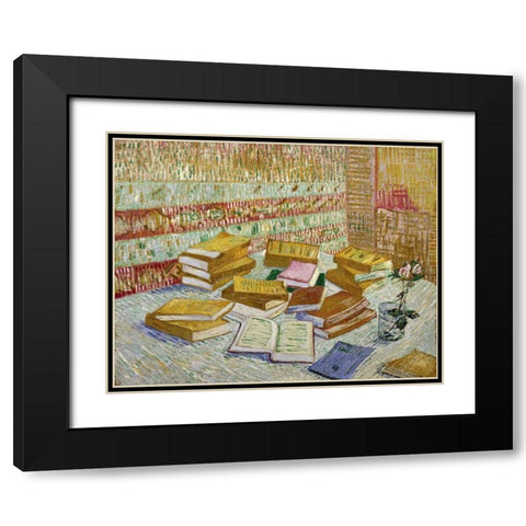 The Parisian Novels Black Modern Wood Framed Art Print with Double Matting by Van Gogh, Vincent