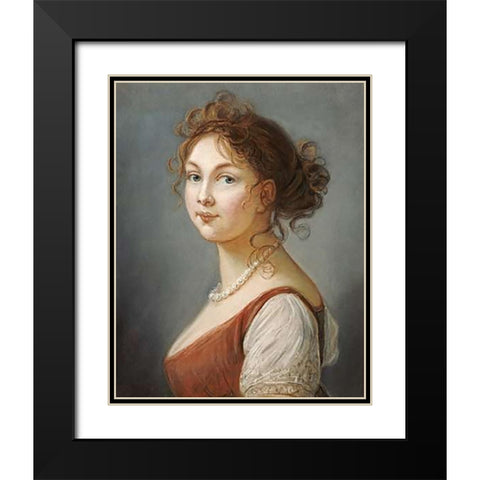Portrait of Louisa, Queen of Prussia Black Modern Wood Framed Art Print with Double Matting by Le Brun, Elisabeth Vigee