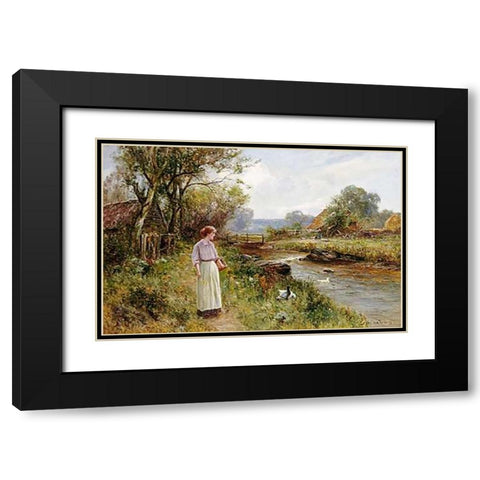 By The River Black Modern Wood Framed Art Print with Double Matting by Walbourn, Ernest