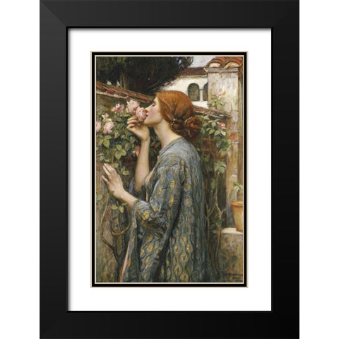 The Soul of The Rose Black Modern Wood Framed Art Print with Double Matting by Waterhouse, John William