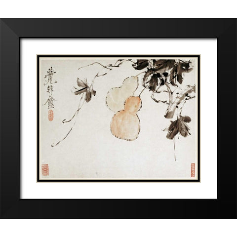 Gourds Black Modern Wood Framed Art Print with Double Matting by Gu, Xu