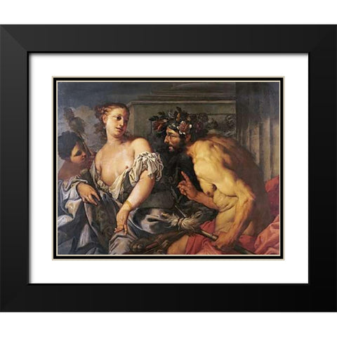 Hercules and Omphale Black Modern Wood Framed Art Print with Double Matting by Zanchi, Antonio