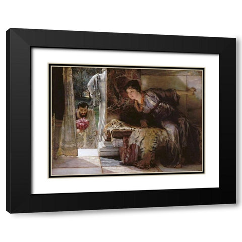 Welcome Footsteps - Well-Known Footsteps Black Modern Wood Framed Art Print with Double Matting by Alma-Tadema, Sir Lawrence