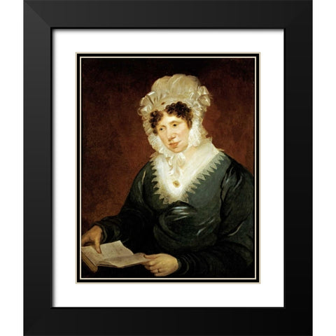 Portrait of a Lady Black Modern Wood Framed Art Print with Double Matting by American School