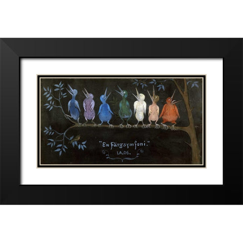 Symphony In Colour Black Modern Wood Framed Art Print with Double Matting by Arosenius, Ivar