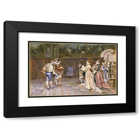 A Presentation of Henry of Navarre Black Modern Wood Framed Art Print with Double Matting by Aureli, Giuseppe
