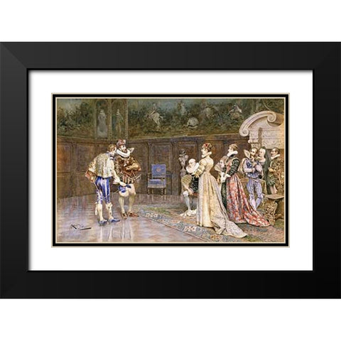 A Presentation of Henry of Navarre Black Modern Wood Framed Art Print with Double Matting by Aureli, Giuseppe