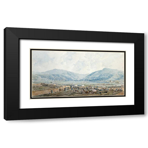 A View of Happy Valley Race Course, Hong Kong Black Modern Wood Framed Art Print with Double Matting by Baptista, Marciano