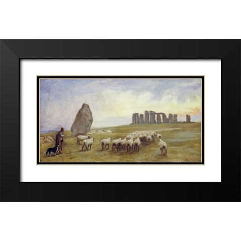 Returning Home, Stonehenge, Wiltshire Black Modern Wood Framed Art Print with Double Matting by Barclay, Edgar