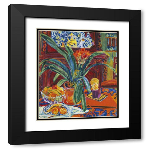 Still Life With a Pot Plant Black Modern Wood Framed Art Print with Double Matting by Bauknecht, Philipp