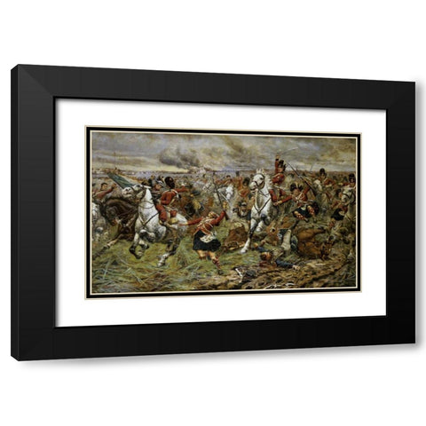 Incident at Waterloo Black Modern Wood Framed Art Print with Double Matting by Berkeley, Stanley