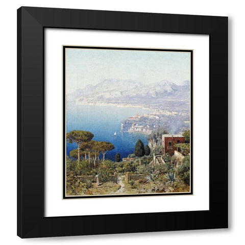 Costa Sorrentina Black Modern Wood Framed Art Print with Double Matting by Berninger, Edmund
