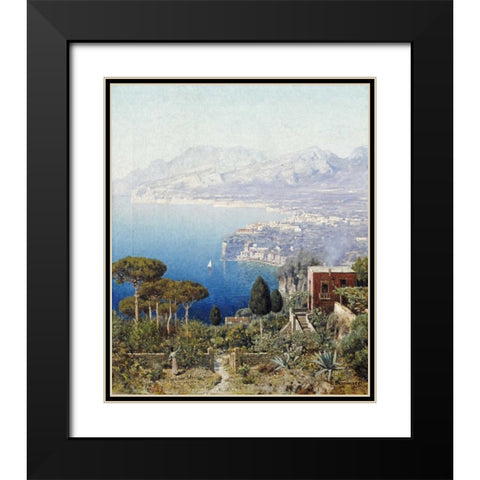 Costa Sorrentina Black Modern Wood Framed Art Print with Double Matting by Berninger, Edmund