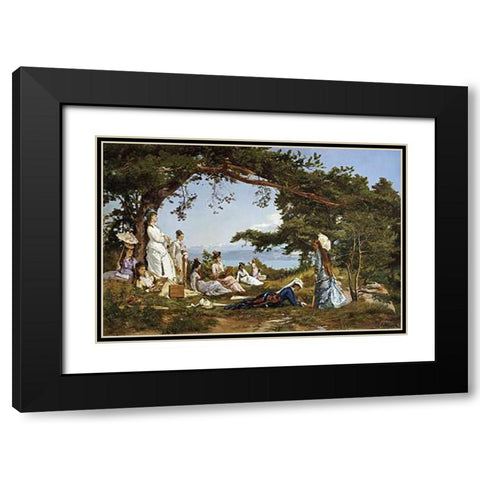 The Painting Class Black Modern Wood Framed Art Print with Double Matting by Berthold, Auguste Henry